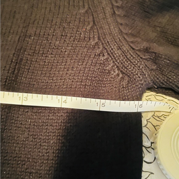 Burberry sweater dark navy blue long crew neck jumper shoulder snaps small fit - Picture 9 of 9